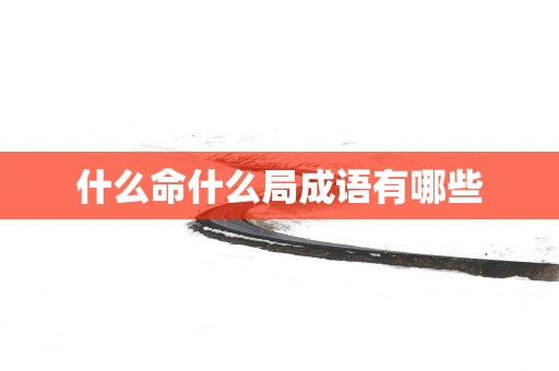 什么命什么局成语有哪些