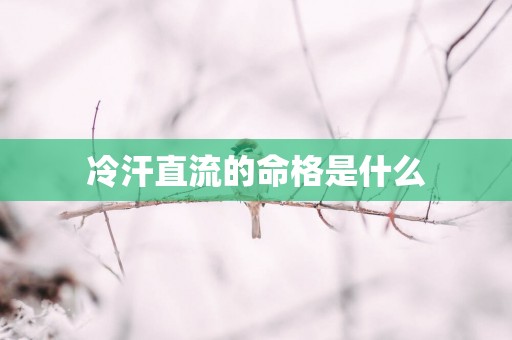 冷汗直流的命格是什么