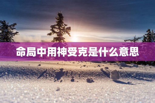 命局中用神受克是什么意思