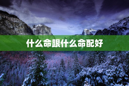 什么命跟什么命配好