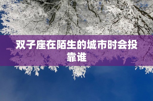 双子座在陌生的城市时会投靠谁