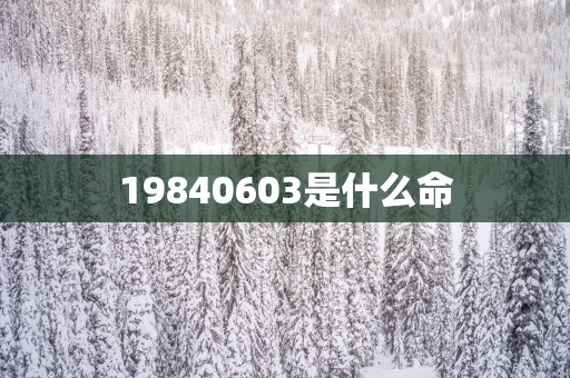 19840603是什么命