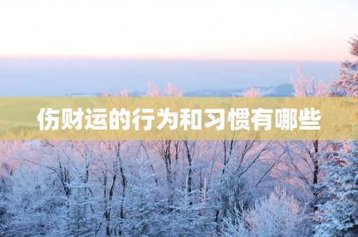 伤财运的行为和习惯有哪些