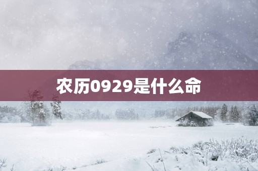 农历0929是什么命