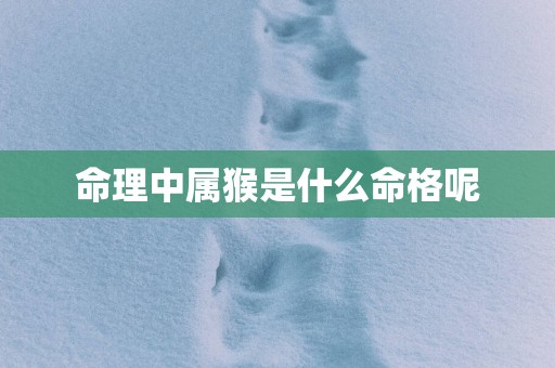 命理中属猴是什么命格呢