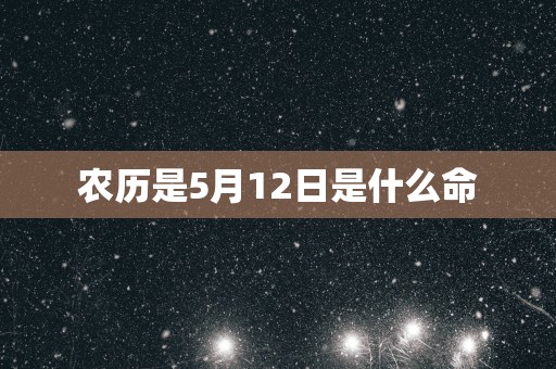 农历是5月12日是什么命