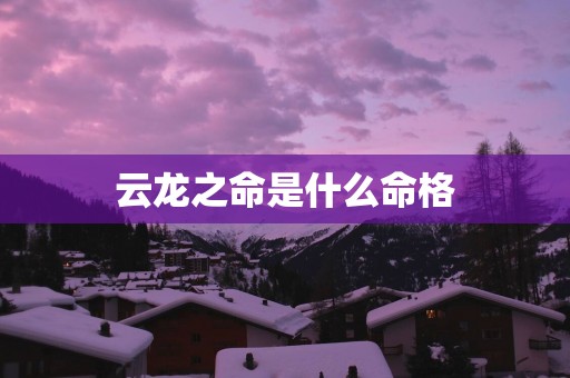 云龙之命是什么命格