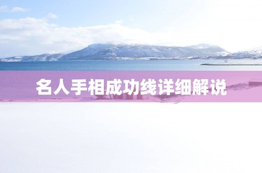 名人手相成功线详细解说