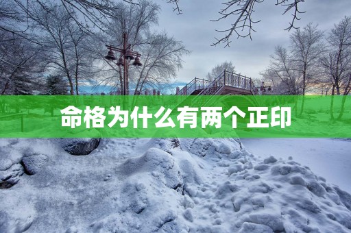 命格为什么有两个正印