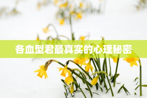 各血型君最真实的心理秘密
