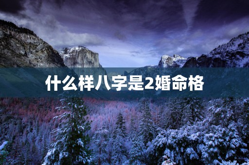 什么样八字是2婚命格