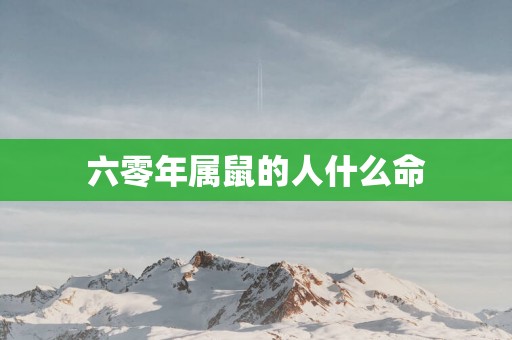 六零年属鼠的人什么命