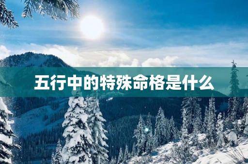 五行中的特殊命格是什么