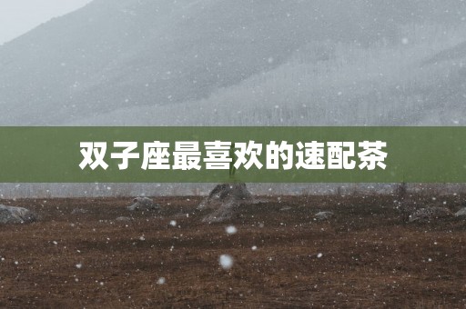 双子座最喜欢的速配茶
