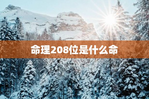 命理208位是什么命
