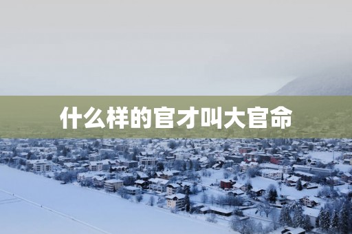 什么样的官才叫大官命