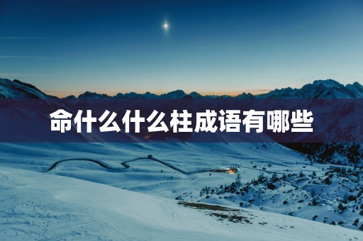 命什么什么柱成语有哪些
