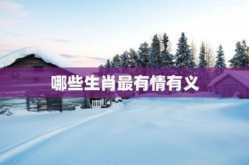 哪些生肖最有情有义
