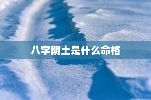 八字阴土是什么命格