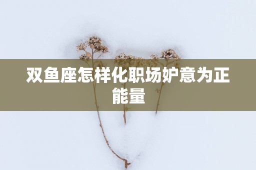 双鱼座怎样化职场妒意为正能量
