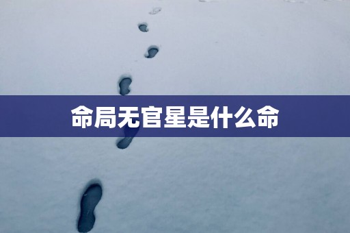 命局无官星是什么命