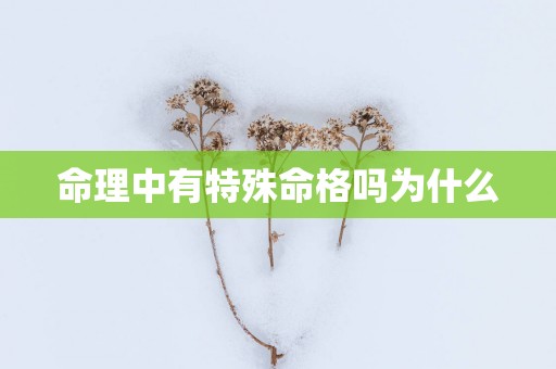 命理中有特殊命格吗为什么