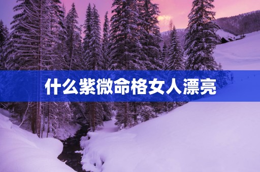 什么紫微命格女人漂亮