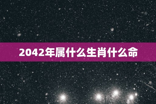 2042年属什么生肖什么命