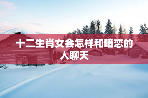十二生肖女会怎样和暗恋的人聊天