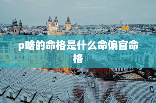 p啥的命格是什么命偏官命格