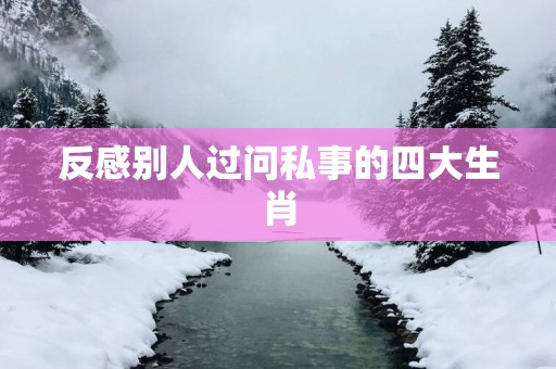 反感别人过问私事的四大生肖