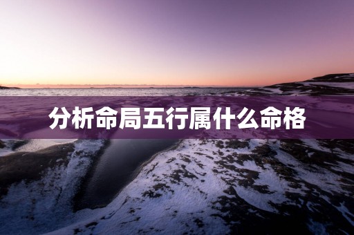 分析命局五行属什么命格