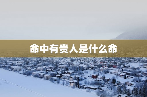 命中有贵人是什么命
