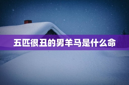 五匹很丑的男羊马是什么命