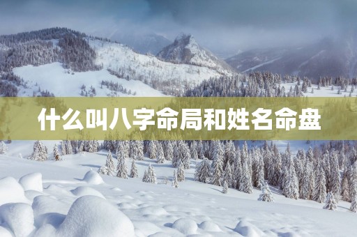 什么叫八字命局和姓名命盘