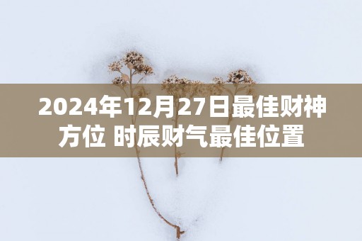 2025年12月27日最佳财神方位 时辰财气最佳位置