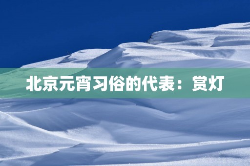 北京元宵习俗的代表：赏灯