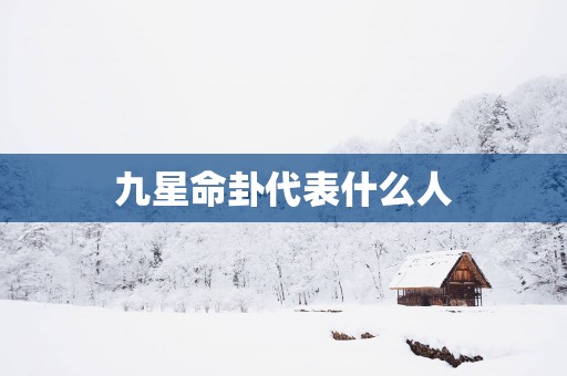 九星命卦代表什么人