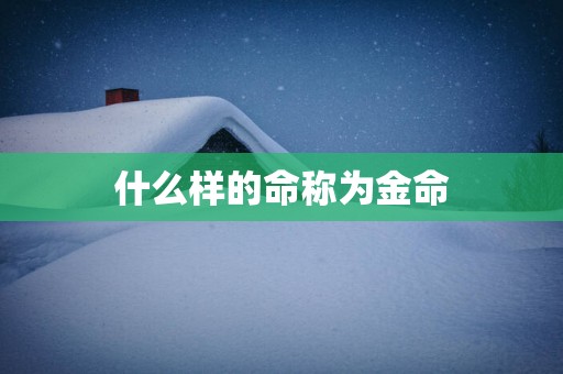 什么样的命称为金命