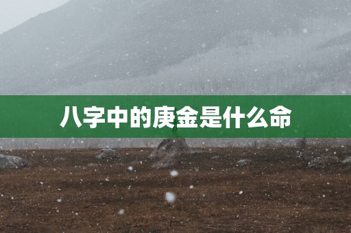 八字中的庚金是什么命