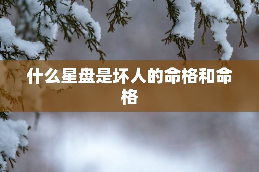 什么星盘是坏人的命格和命格