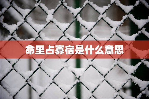 命里占寡宿是什么意思
