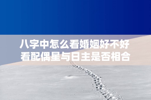 八字中怎么看婚姻好不好 看配偶星与日主是否相合