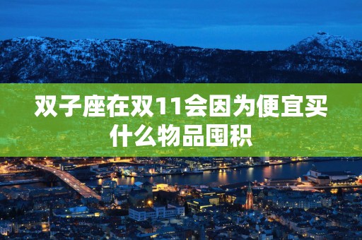 双子座在双11会因为便宜买什么物品囤积