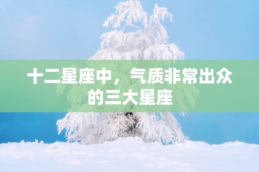 十二星座中,气质非常出众的三大星座 十二星座中,气质非常出众的三大星座