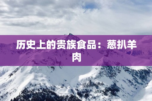 历史上的贵族食品：葱扒羊肉