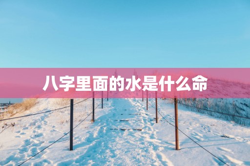 八字里面的水是什么命