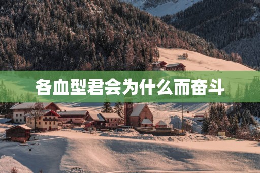 各血型君会为什么而奋斗