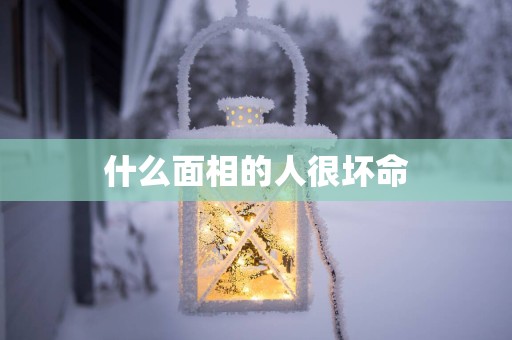 什么面相的人很坏命