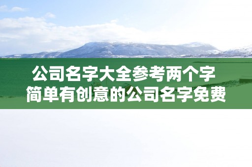 公司名字大全参考两个字 简单有创意的公司名字免费
